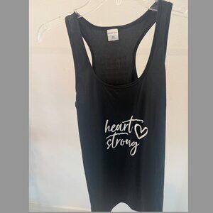Heart Strong Black Tank Top - Size Small